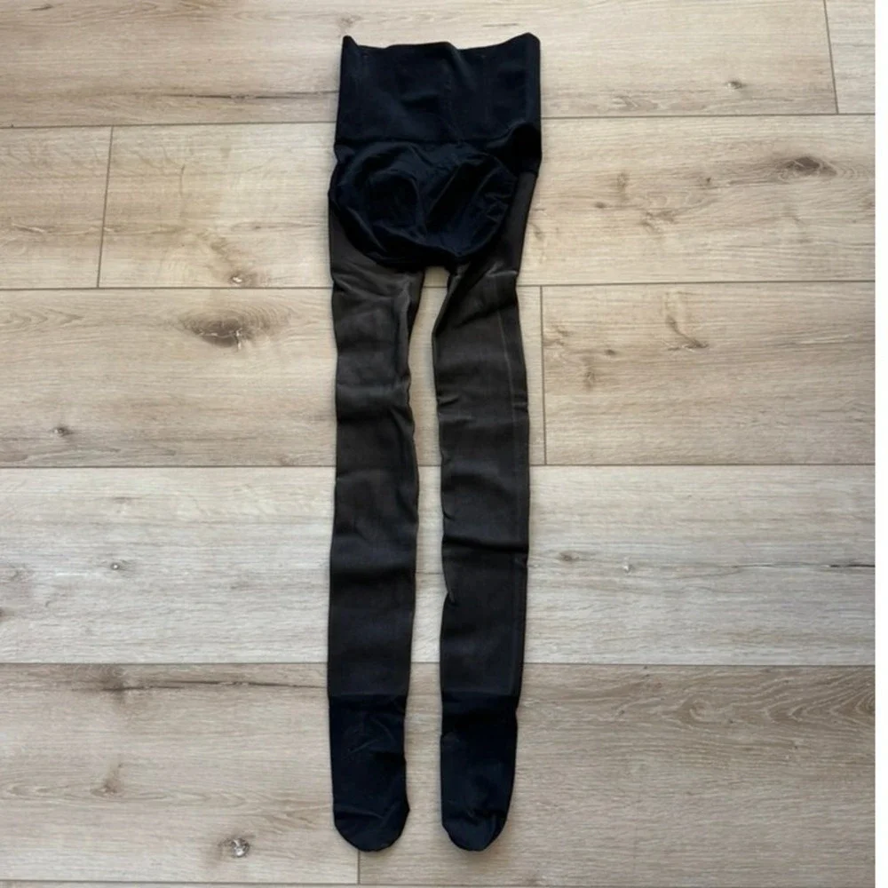 Boomba Shaping Thermal Tights Black Beige High Waist Shaping Hosiery Size 1 XS-M